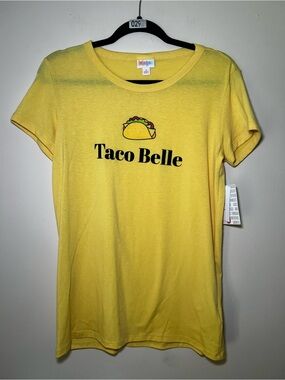 LuLaRoe Yellow Taco Belle Graphic Tee